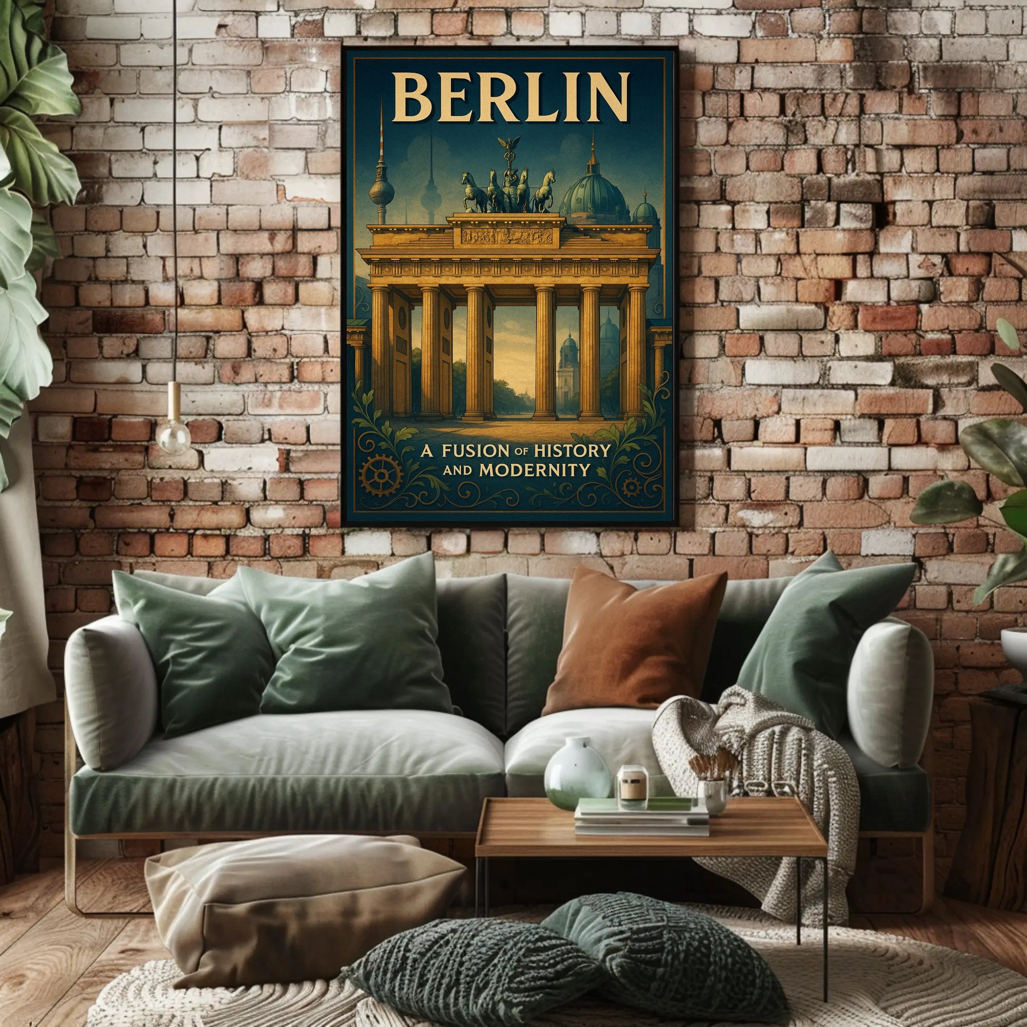 Berlin's Historic and Modern Fusion Travel Poster