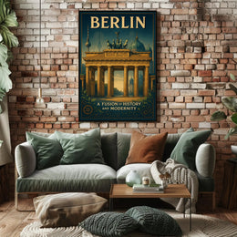 Berlin's Historic and Modern Fusion Travel Poster