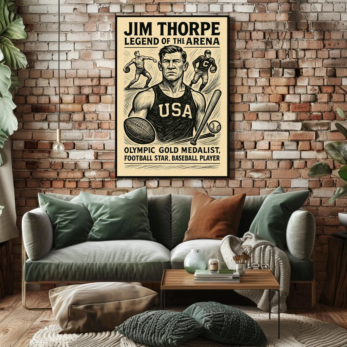 Jim Thorpe Iconic Sports Legend Poster
