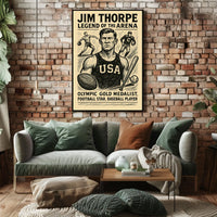 Jim Thorpe Iconic Sports Legend Poster