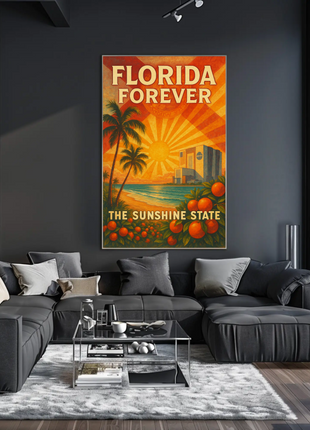 Florida's Iconic Sunshine Vintage Travel Poster