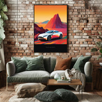 Sleek Modern Sports Car Futuristic Sci-Fi Poster
