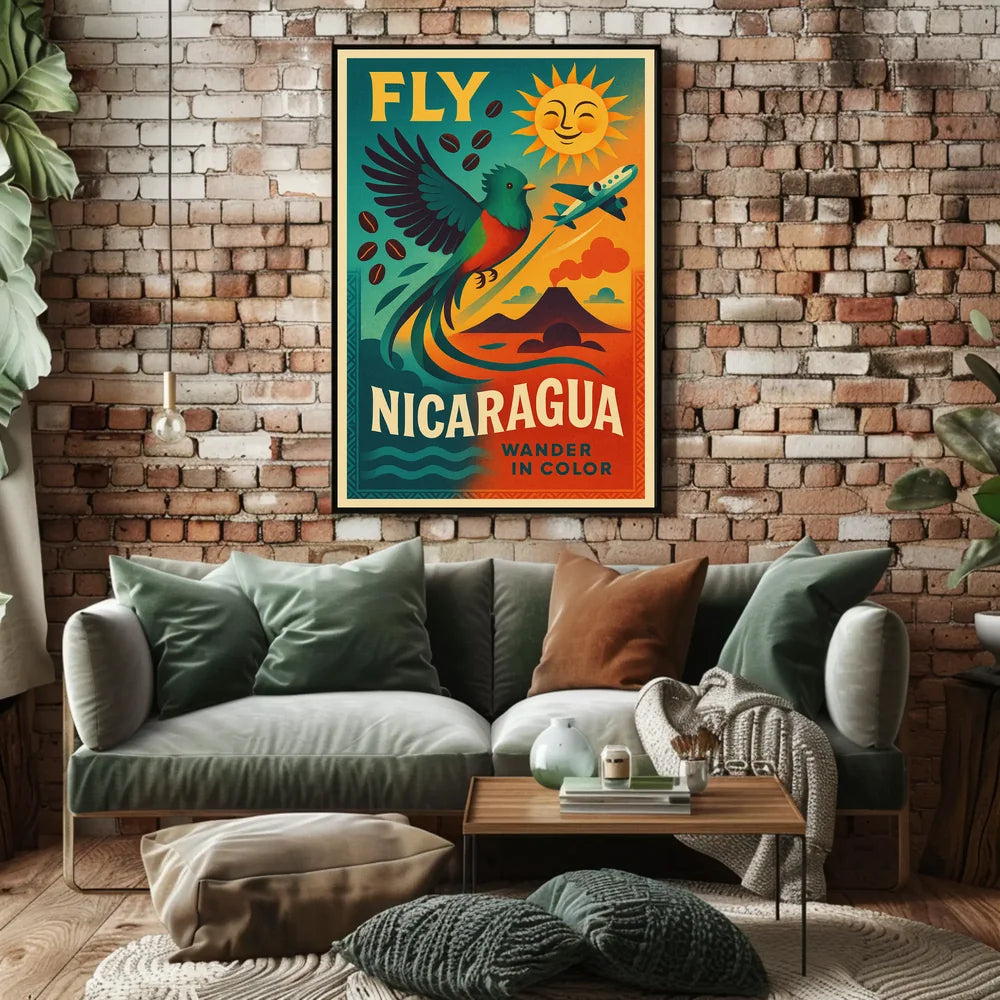 Discover Nicaragua's Vibrant Beauty Quetzal Travel Poster PosterGoat