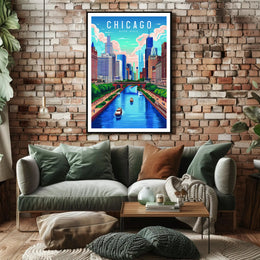 Chicago River Walk Poster