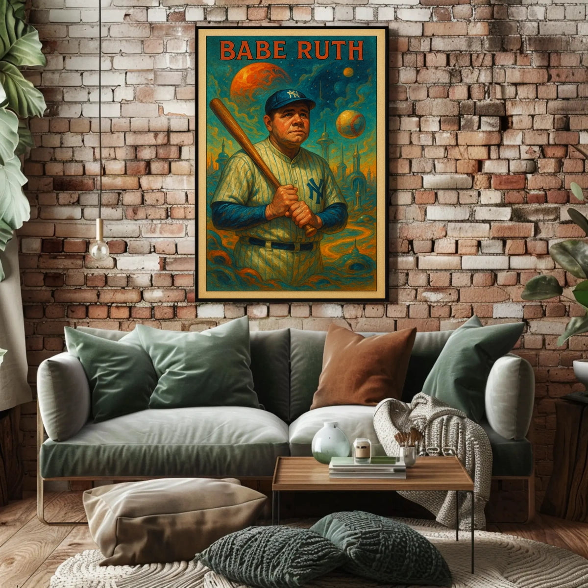 Babe Ruth Iconic Baseball Legend Poster