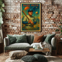 Babe Ruth Iconic Baseball Legend Poster