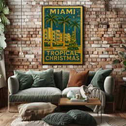 Miami Tropical Christmas Poster