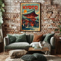 Kyoto, Japan Vintage Travel Poster