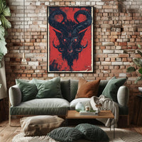 Demon Visage Art Print Poster for Home Decor and Wall Aesthetics PosterGoat