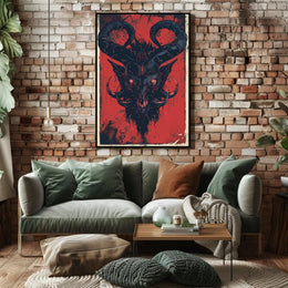 Demon Visage Art Print Poster for Home Decor and Wall Aesthetics PosterGoat