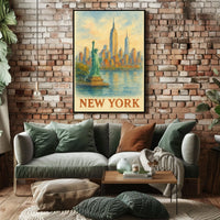 New York Water Color Poster