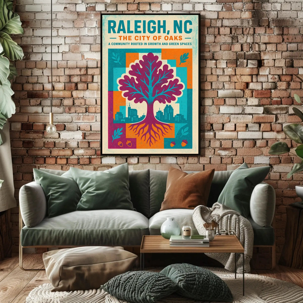Raleigh, NC The City of Oaks Poster