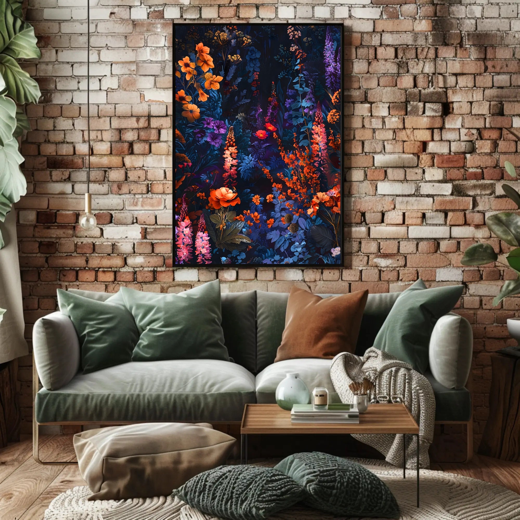 Vibrant Enchanted Floral Scene Artistic Poster