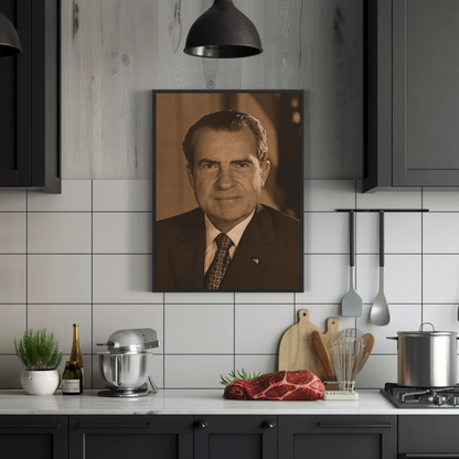 Richard Nixon 37th President Sepia Photo