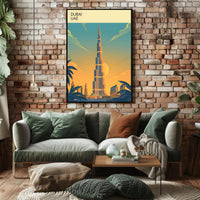 Dubai Skyline at Sunset Poster