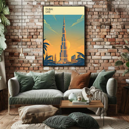 Dubai Skyline at Sunset Poster