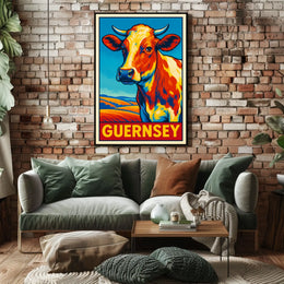 Guernsey Cow Art Poster