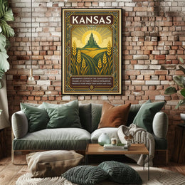 Kansas Heart of America Poster PosterGoat