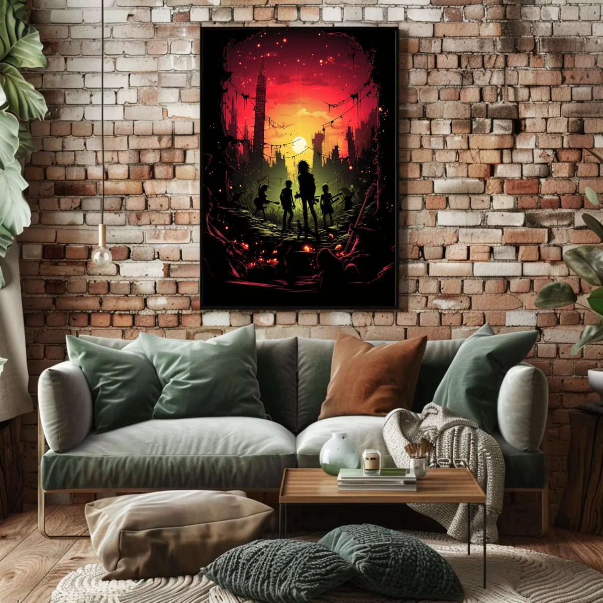 Dystopian Sunset: Rebellion in Ruins Futuristic Sci-Fi Poster