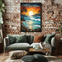 Tropical Sunset Beachscape Travel Poster