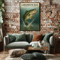 Largemouth Bass Leaping Out Of The Poster