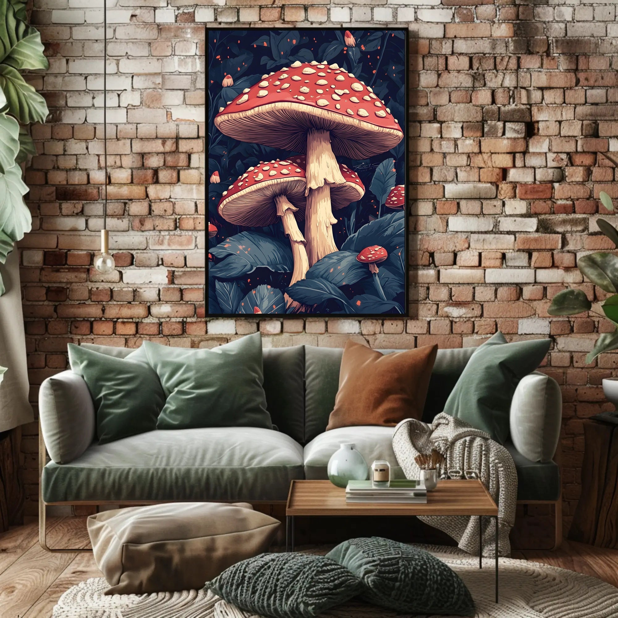 Enchanted Mushrooms Wall Art Print Decor