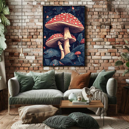 Enchanted Mushrooms Wall Art Print Decor