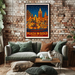 Plaza In Gold Kansas City Poster
