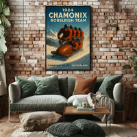 1924 Chamonix Bobsleigh Team Poster