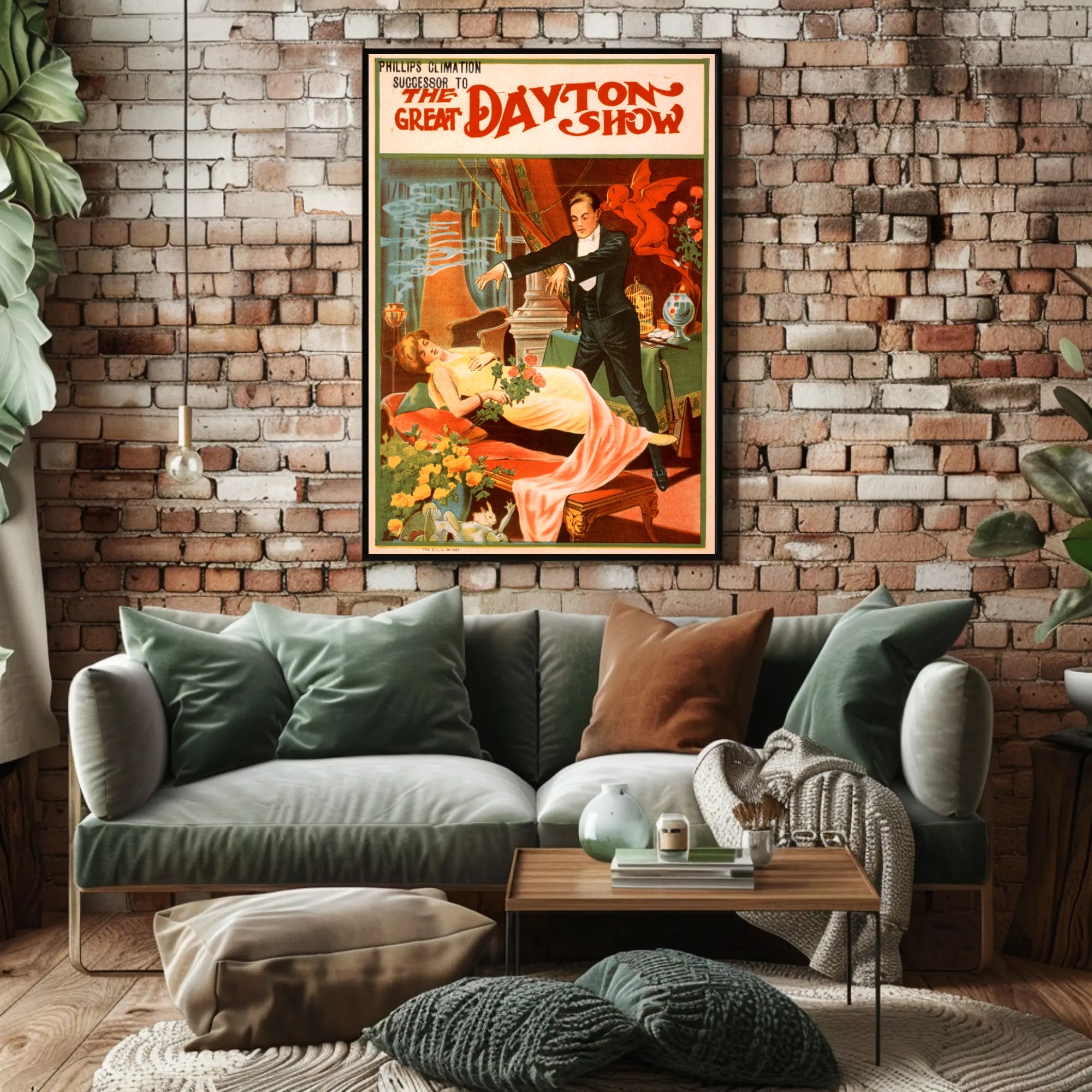 The Great Dayton Show Magic Performance Vintage Artistic Poster