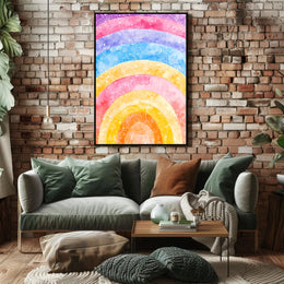 Rainbow Watercolor Poster Vibrant Nursery Wall Art