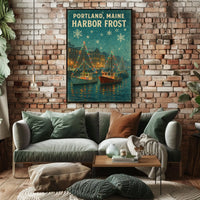 Portland Maine Harbor Frost Poster