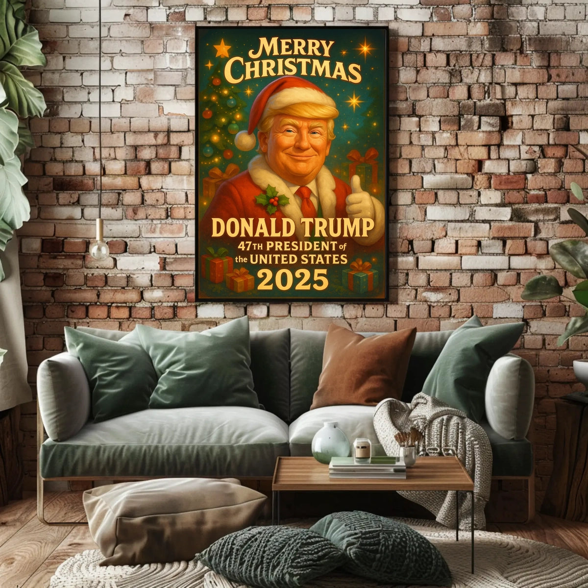 Merry Christmas Donald Trump Santa Suit Political Poster