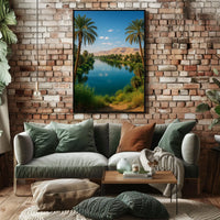 Serene Riverside Oasis Poster