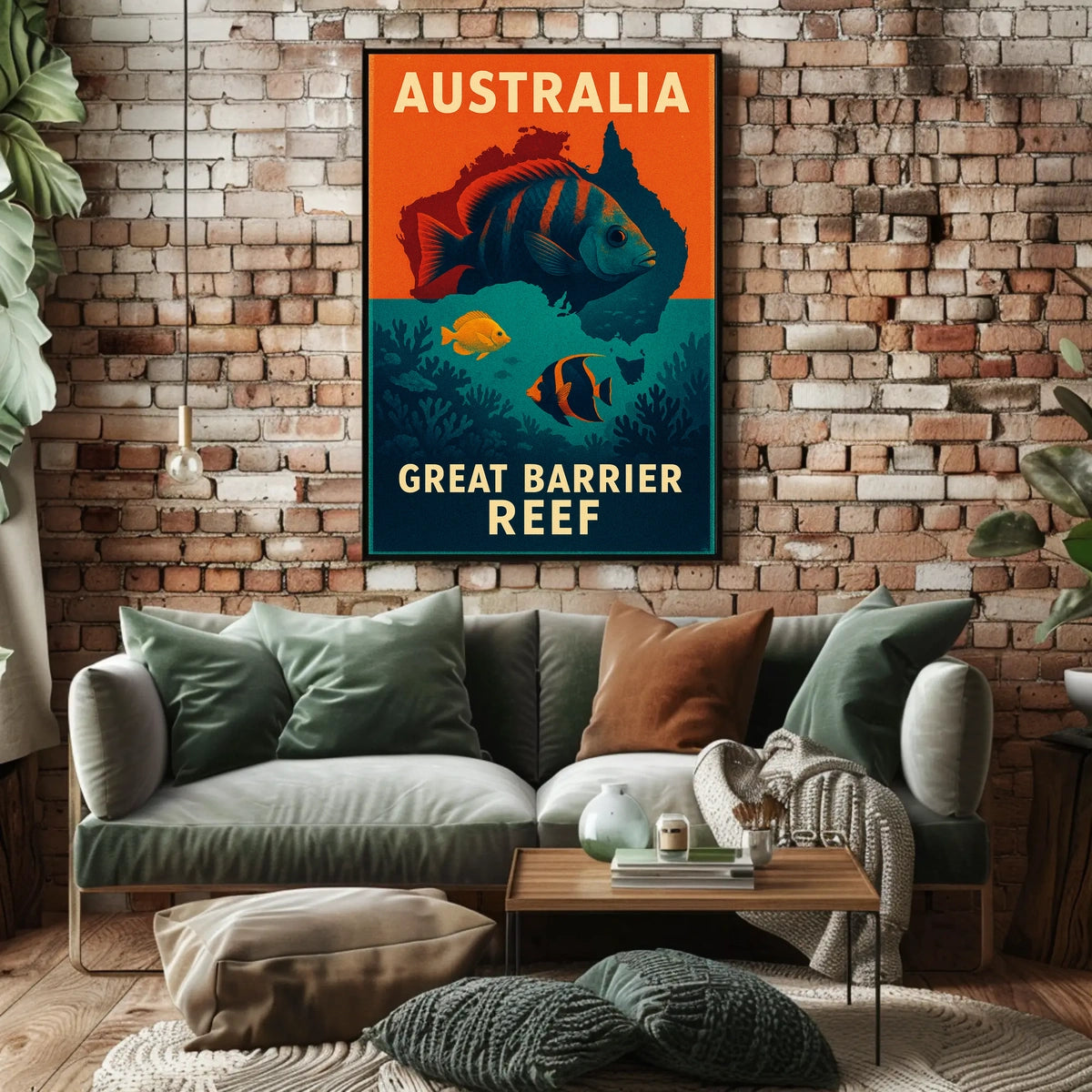 Great Barrier Reef Vintage Travel Adventure Poster