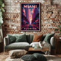 Miami Sunset Vibes Poster