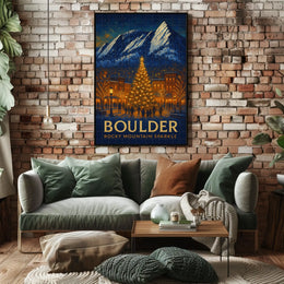 Boulder Rocky Mountain Sparkle Poster