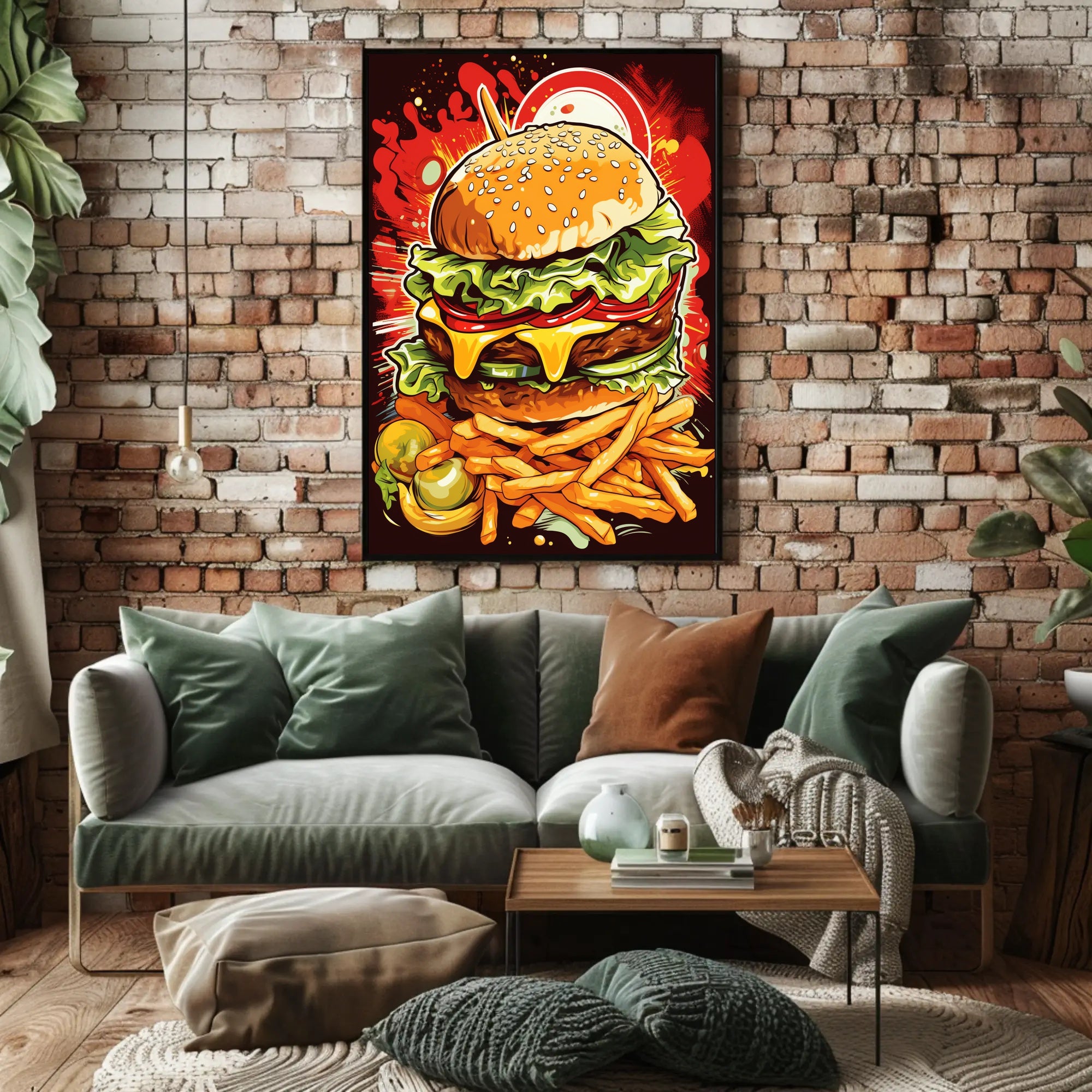 Burger Explosion Poster PosterGoat