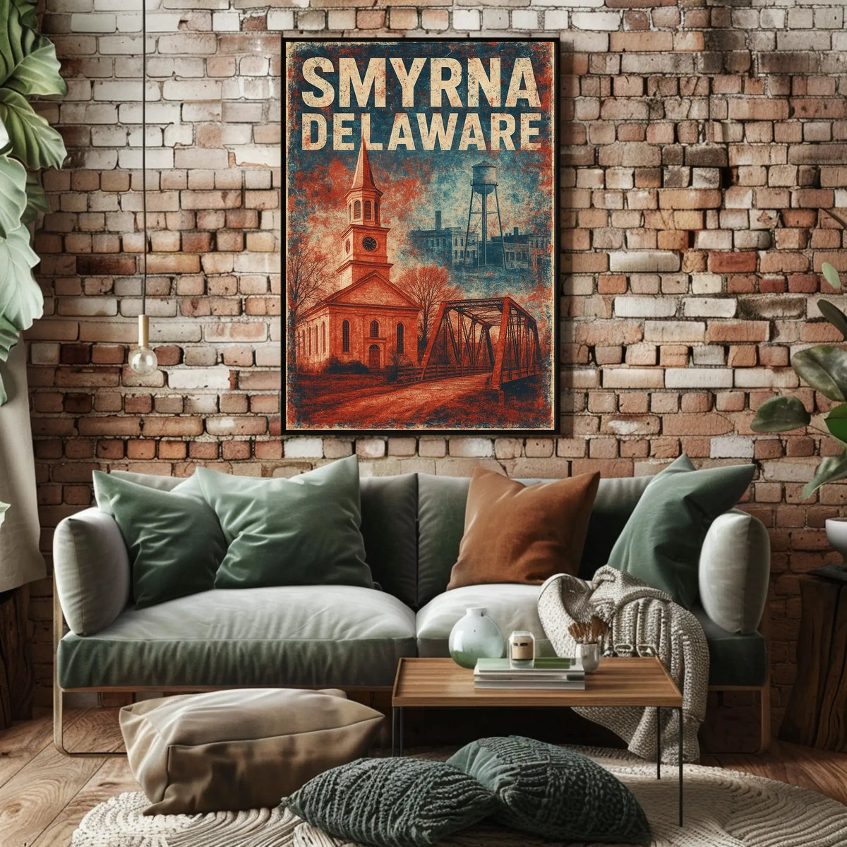 Vintage Smyrna Delaware Americana Charm Folk Art Poster