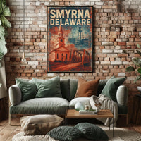 Vintage Smyrna Delaware Americana Charm Folk Art Poster