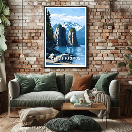 Kenai Fjords Poster Scenic Travel Landscape Wall Art