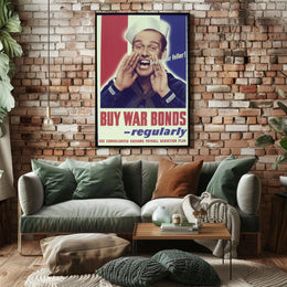 War Bonds Cheerful Sailor WWII Poster