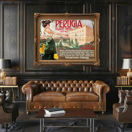 Vintage Perugia Palace Hôtel Poster PosterGoat