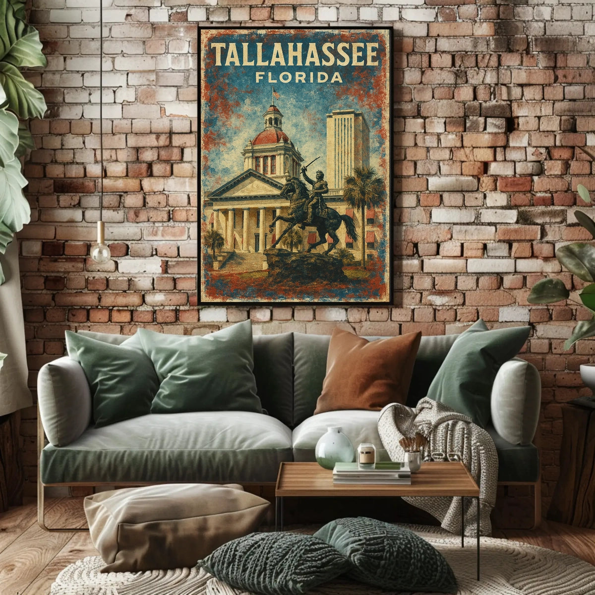 Tallahassee Skyline Florida Wanderlust Realism Poster