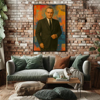 Sophisticated Portrait with Abstract Background Artistic Poster