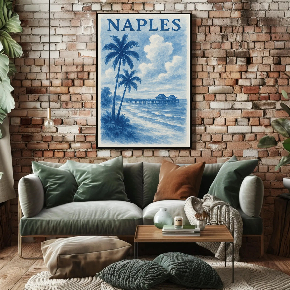 Naples Coastal Serenity Poster Wall Art 18x24 Inches