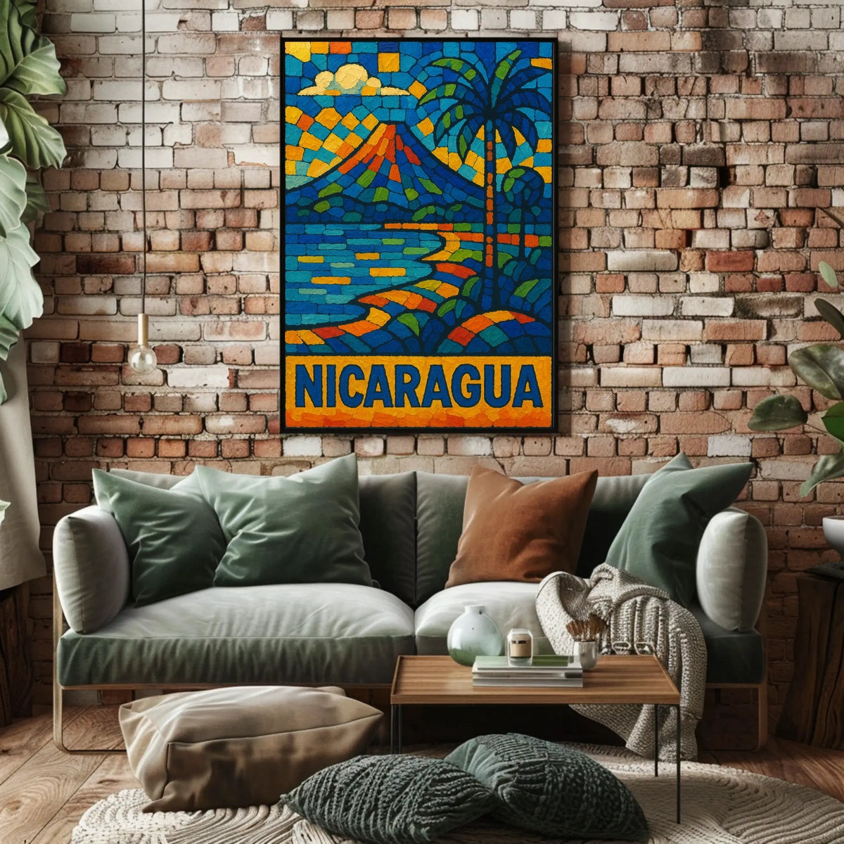 Nicaragua Mosaic Art Poster