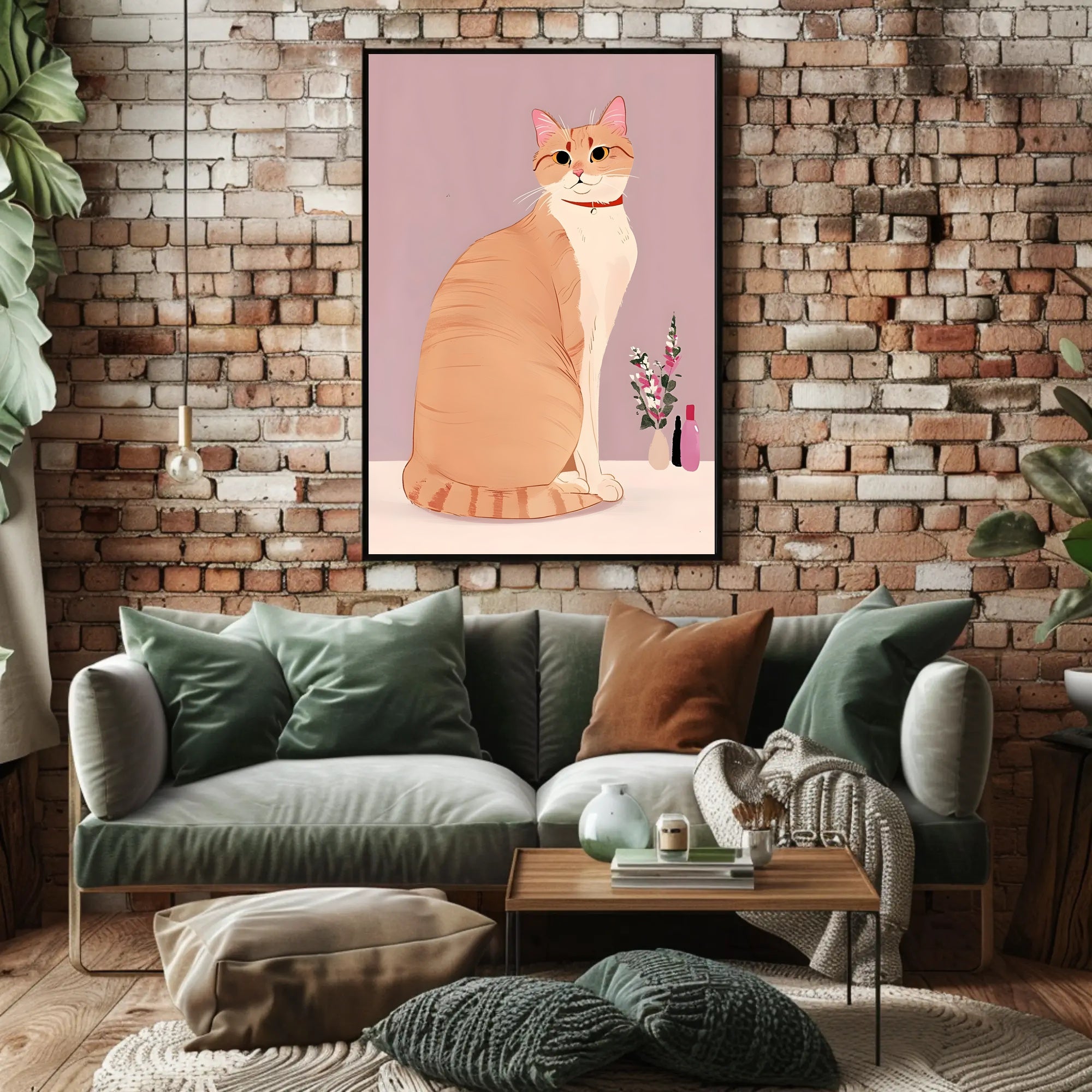 Regal Cat Portrait Poster Vintage Animal Wall Art