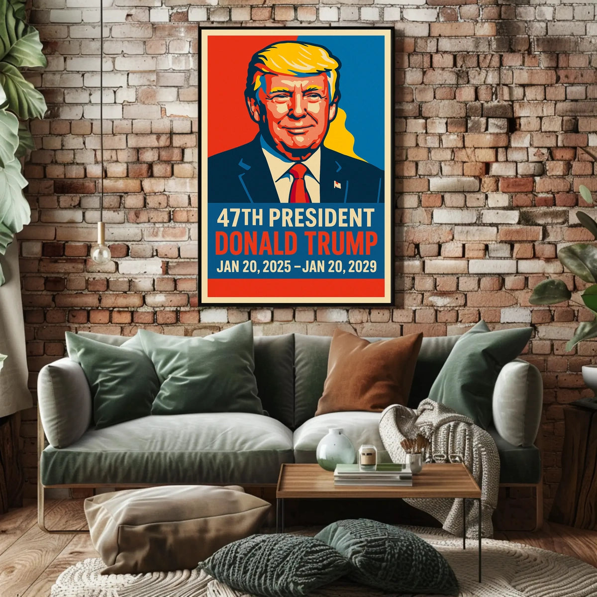 Trump Visionary Leadership Pop Art Portrait Bold Patriotic Wall Decor Collectible Statement Modern Vivid Display Poster