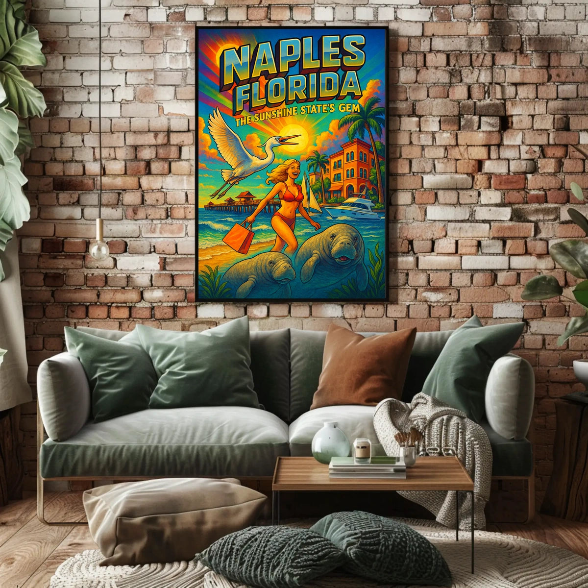 Naples, Florida The Sunshine States Gem Poster
